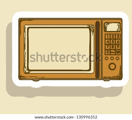 Illustration of kitchen appliances. illustration of a microwave. vector illustration