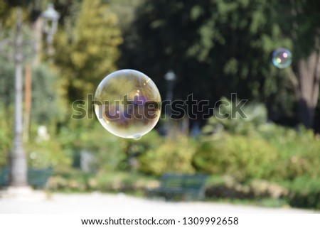bubble in a park, street art