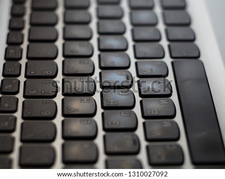 Rows of keys on the computer keyboard