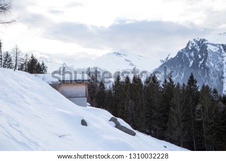 Village in the winter, alps, Switzerland, Europe