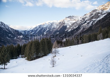 Cold village in the alps, Switzerland, Europe