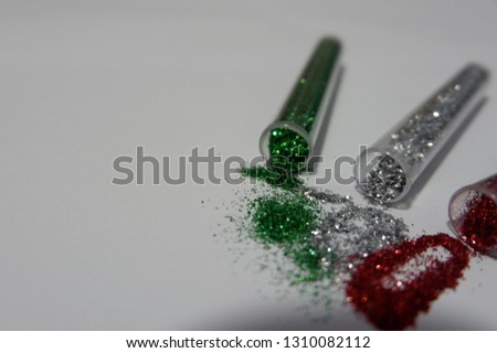 Pour a variety of colored diamond glitter