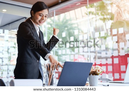 Business woman working in office with documents and laptop people Consulting and business planning. 