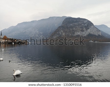 View of the lake in Hallstatt, is a small town in the district of Gmunden, in the Austrian state of Upper Austria, declared as one of the World Heritage Sites in Austria by UNESCO in 1997.