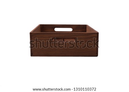 Photo Realistic Empty Wooden Crates Isolated On White. Top, Front And Perspective Views