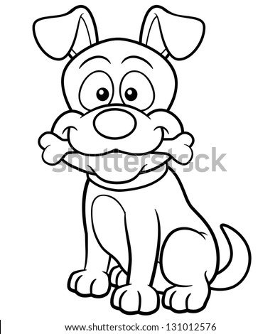 Vector illustration of Cartoon Dog - Coloring book