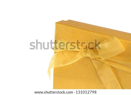 golden present box. Top view