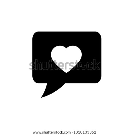 heart icon. Chat symbol with heart vector