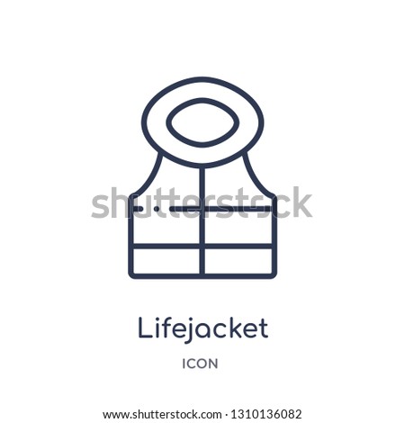 lifejacket icon from travel outline collection. Thin line lifejacket icon isolated on white background.