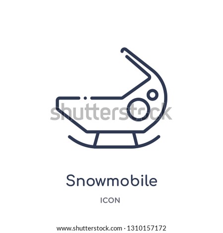 snowmobile icon from winter outline collection. Thin line snowmobile icon isolated on white background.