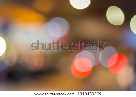 Bokeh, blurred road with night light for bokeh background usage from car lights