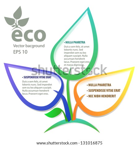 Ecology concept design, leafs. Vector illustration.