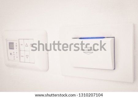 insert keycard sign electronic lock on wall for open switch electronic