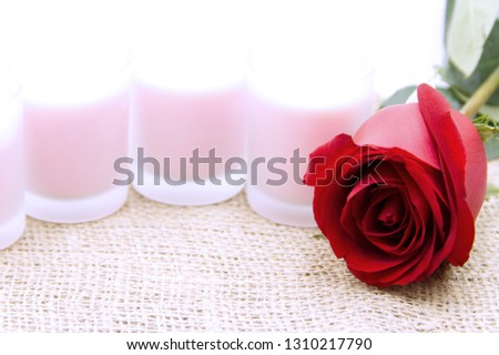 Roses are red with candle spa,emotion romantic use for Valentine's day ,wedding invitation, greetings , anniversary , card