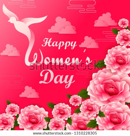 vector illustration of Happy Women's Day greetings wallpaper background