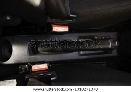 Safety belt inside car, vehicle and transport
