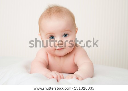bright portrait of adorable baby Royalty-Free Stock Photo #131028335
