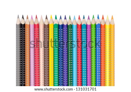 Various colorful pencils. Isolated on white background