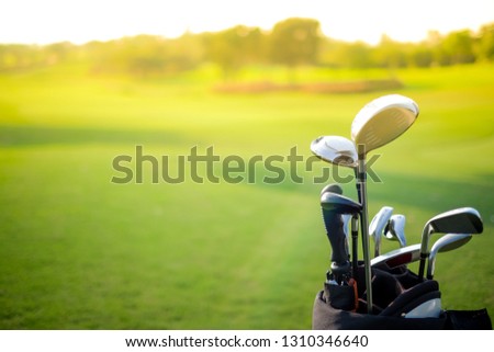 Golf clubs at a golf resort.