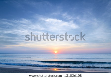 cloudy seascape at sunny day Royalty-Free Stock Photo #131036108