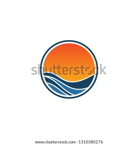 sea landscape logo template