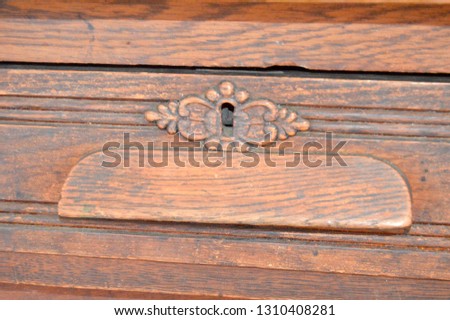 Antique Desk Drawer Royalty-Free Stock Photo #1310408281