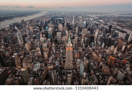 New york and Manhattan view from the helicopter
