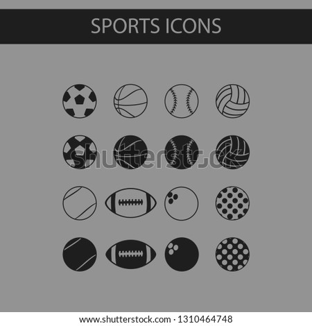 Sports icons balls