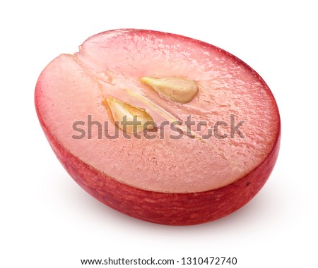 Red grape, isolated on white background, clipping path, full depth of field