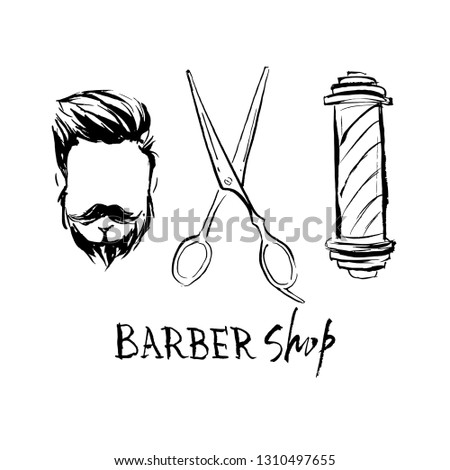 Set of illustrations for barbershop.