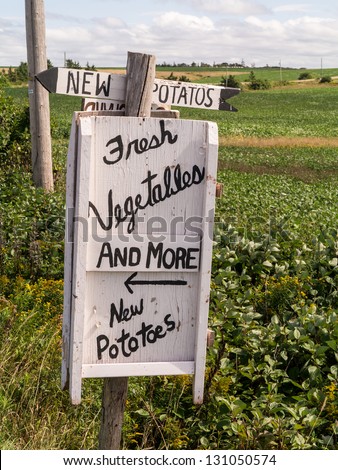 Roadside Farmstand Vegetable sign
