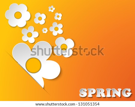 Vector - Beautiful Spring White Flowers Background