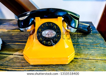 old telephone on vintage background, beautiful photo digital picture