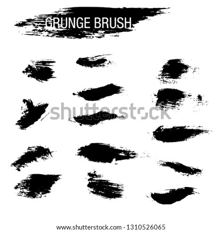 Vector set of grunge brush strokes