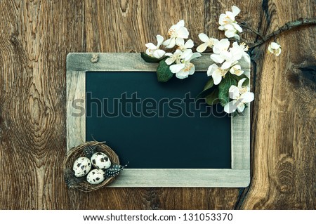 Chalkboard Banner with Flowers