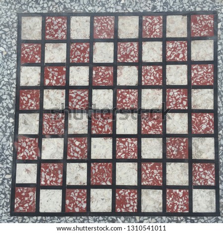 background texture of chess stone red white gray concrete