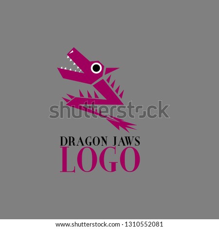 dragon jaws logo for company, organization or team with angry dragon illustration for symbol of power 