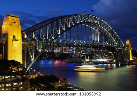 This image shows the Sydney Skyline as seen from Milsons Point, Australia Royalty-Free Stock Photo #131058992