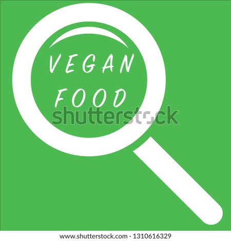 vegan food search flat icon on green background