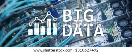 Big data analysing server. Internet and technology