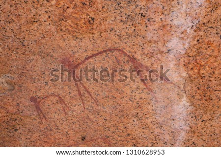 San People cave drawings in Spitzkoppe, Namibia