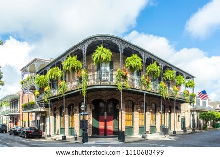 historic building in the French Quarter Royalty-Free Stock Photo #1310683499