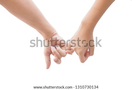  couple holding hands on white background