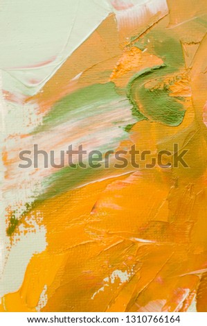 Fragment of multicolored texture painting oil on canvas. Abstract art background. Rough brushstrokes of paint. Closeup of a painting by oil and palette knife. Highly-textured, high quality details.