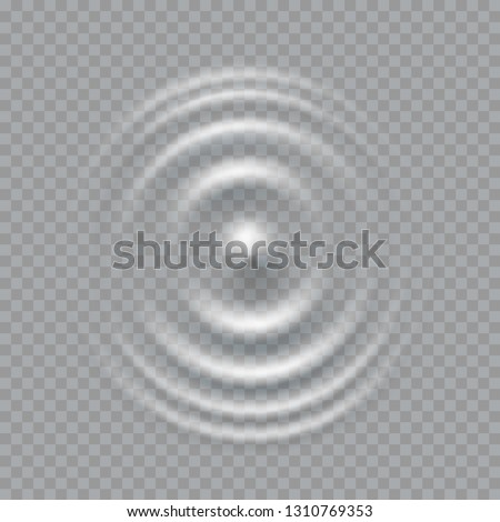 Ripple, splash water waves surface from drop isolated on transparent background. White sound impact effect top view. Vector circle ripple water, liquid shampoo or gel swirl round texture template.

