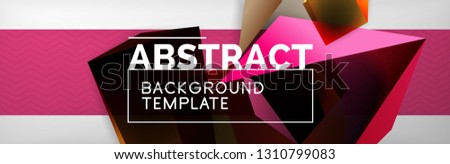 Geometric abstract background with color dark 3d shapes, vector modern business or techno poster design