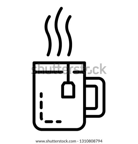 Hot tea mug icon. Outline hot tea mug vector icon for web design isolated on white background
