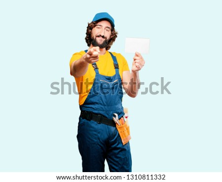 handyman worker  with a placard