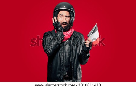 motorbike rider with a france flag