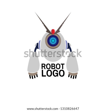 robot logo for company, organization or team, robot has mean symbol of technology